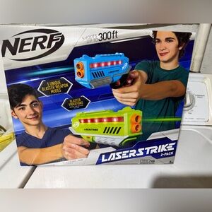 NERF LaserStrike Blaster Set - Vibrant Blue and Green